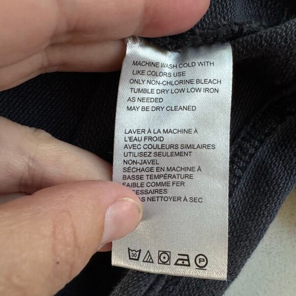 Free People Cropped Shacket L Gray Cotton Oversized Grunge Distressed Leisure - Picture 10 of 11